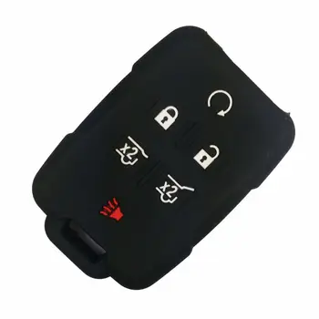 

Smart Silicone Key fob Cover Case Keyless Rntry Protector Jacket Holder for 2017 2016 2015 2014 GMC Yukon Chevrolet Tahoe