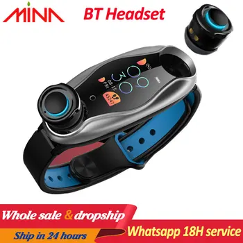 

T90 Fitness Bracelet Bluetooth 5.0 with Wireless Earphones IP67 Waterproof Smart Watch for Android IOS Phone Wome Men Smart Band