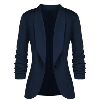 

Women Stand Collar Slim British Style Long Style Windbreaker Coat Lady Office Work Suit
