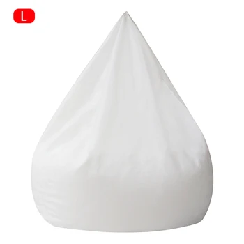 

Easy Clean Chair Cover White Solid Hotel For Bean Bag Lazy Sofa Zipper Closure No Filler Living Room Home Lounger Inner Liner