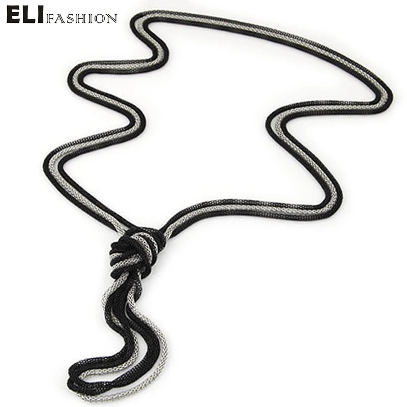

ELIfashion Fashion Punk Style snake Vintage Metal Braid Twist Chain Long Necklaces & Pendants Sweater Necklace Jewelry