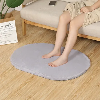 

Oval Nordic Home Simple Carpet Imitation Wool Floor Mat Bedroom Bedside Mat Room Decoration Rugs Carpets For Modern Living Room