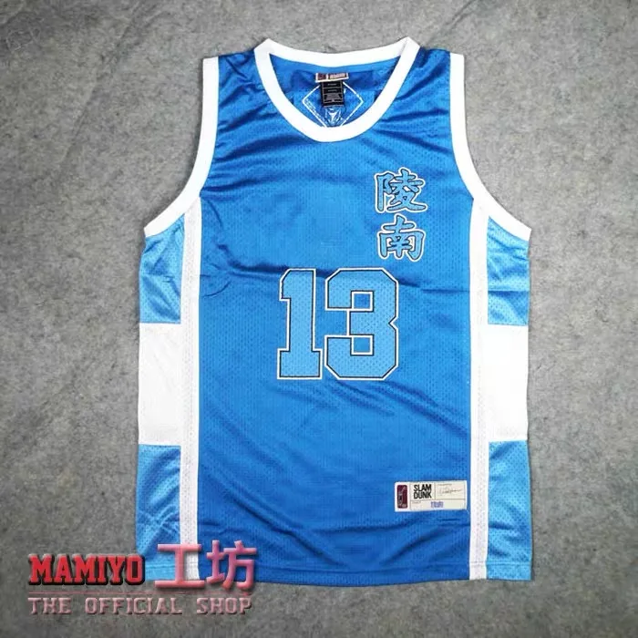 sexy cosplay Anime Shohoku Ling South High School Sendoh Akira White Blue Jersey Shirt Sports Wear Uniform Jersey Cosplay Basketball Team anime dress