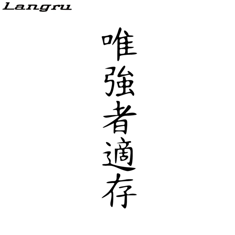 

Langru 3.8*20cm Personalized Hieroglyph Survives The Strongest Car Sticker Vinyl Decal Accessories Jdm