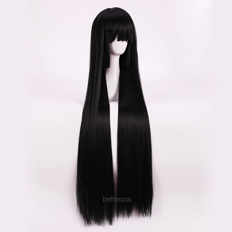 Компульсивное Картежник Kakegurui Yumeko Jabami Косплэй парики 100 см длинные черные