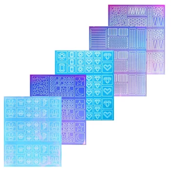 

Nail Stencils Nail Art Decoration Stickers Set Nail Art Design Stickers Tips Decals, 31 Sheets(372 Pieces)