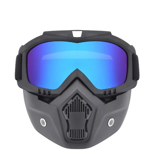 Горячие продажи модульная маска Съемные очки и рот фильтр идеально подходит для открытого лица мотоциклетный полушлем или винтажные шлемы - Цвет: UV Lens