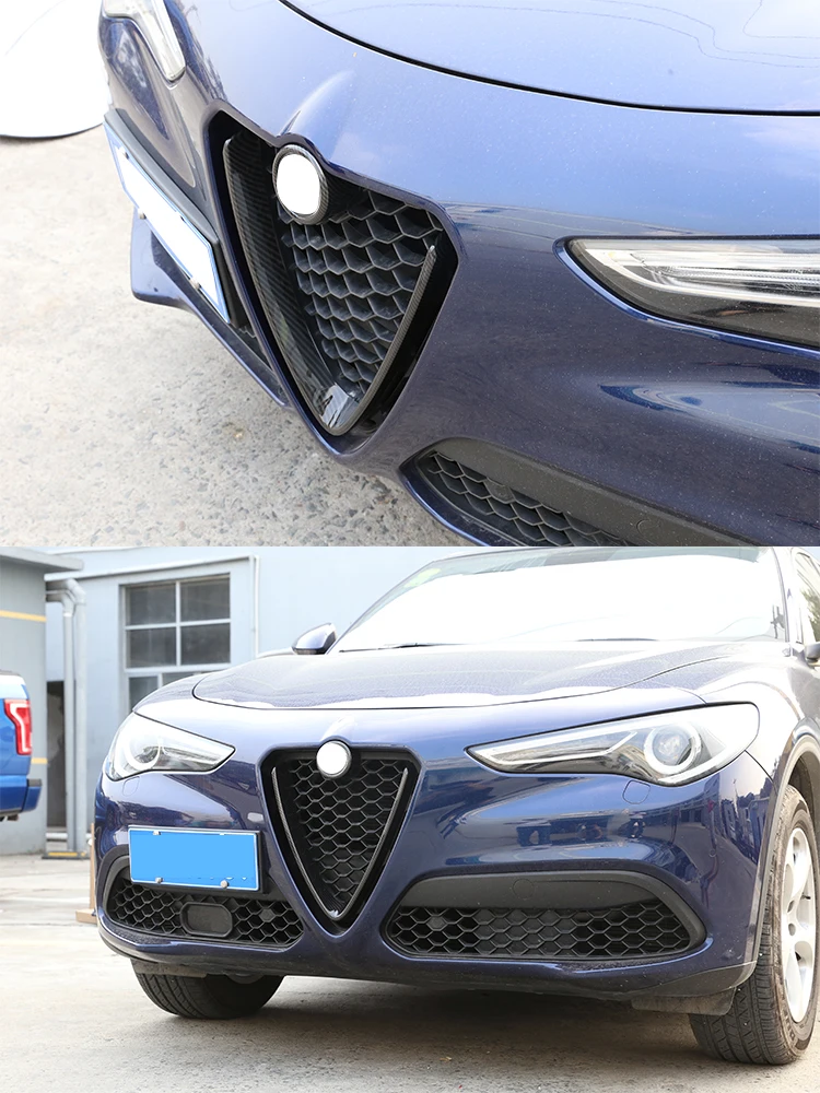 1 шт. ABS пластиковое переднее украшение решетки рамка отделка для Alfa Romeo Stelvio- автомобильные аксессуары