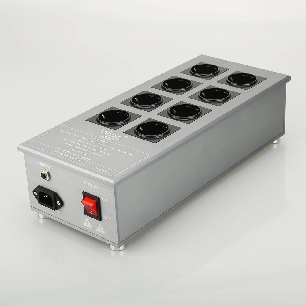 Viborg VE80 HiFi Мощный фильтр розетка Schuko 8 полосный Кондиционер переменного тока