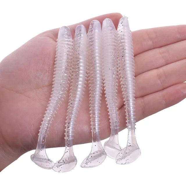 Proleurre Fishing Worm Soft Lures Jig Wobblers 5cm 7cm 9cm Easy Shiner For Carp Bass Artificial Double Colors Silicone Swimbait G