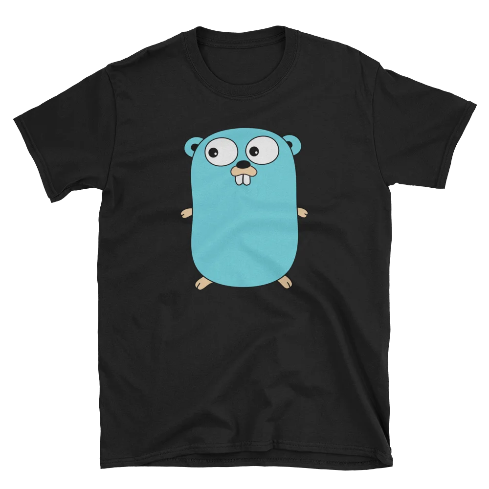 Softstyle Go Golang синий логотип талисман Гофер футболка мультфильм Мужская Унисекс