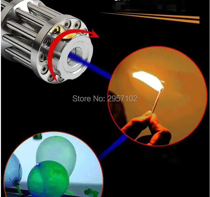 

HOT! High Power Military 100000m Lazer Torch 450nm Blue Laser Light pointer Flashlight Burn Match Candle Lit Cigarette Hunting