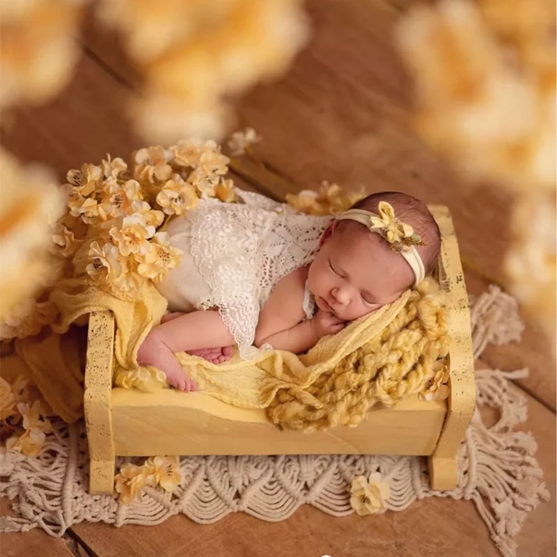 Cobertor recém-nascidos adereços fotografia, Handwoven macrame almofada