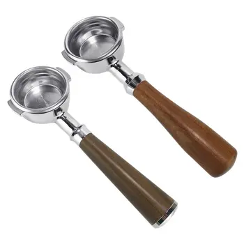 

Coffee Bottomless Portafilter Group-head 58MM Coffee Machine Solid Wooden Handle 304 Stainless Steel Coffee Tools