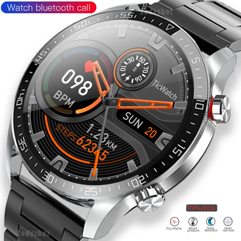 2021New Best Steel Band Smart watch man Full screen touch Fitness IP68 wateproof smartwatch for Android IOS ECG Heart rate | Электроника