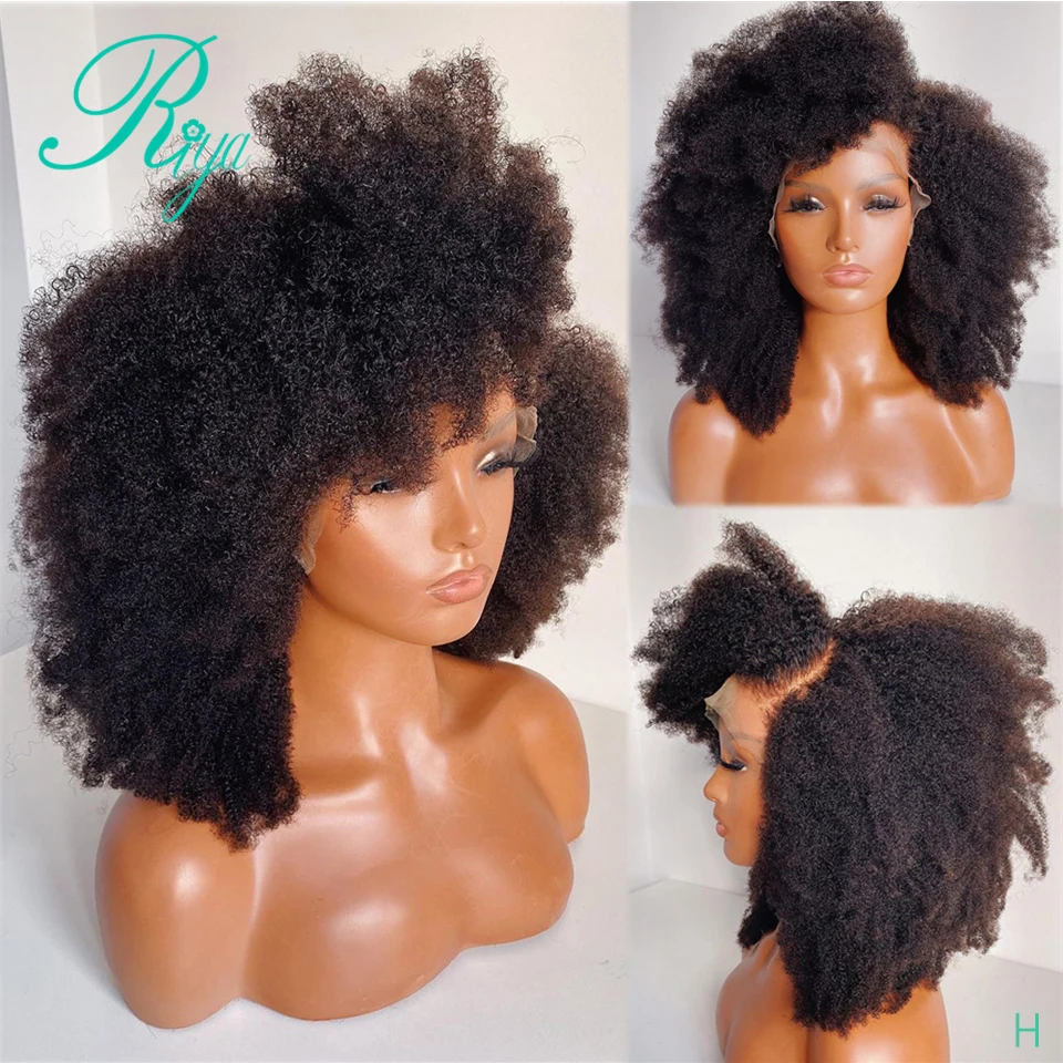 360 парики из натуральных волос на кружевной основе для черных женщин 150% волосы Remy афро кудрявые индийские волосы