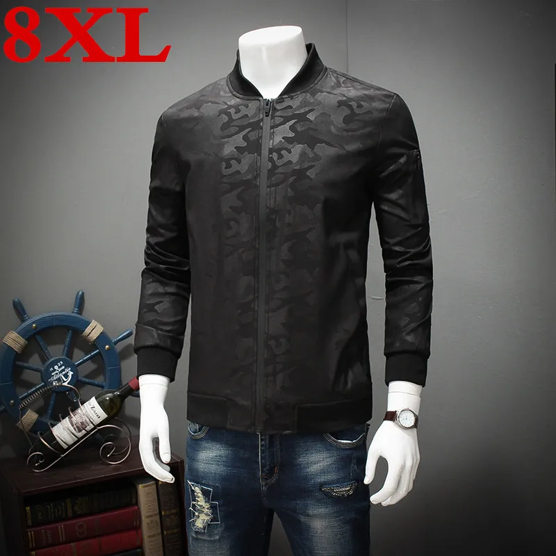 Размера плюс 8XL 7XL 6XL Новинка осени Для мужчин куртка спортивная Модная тонкая