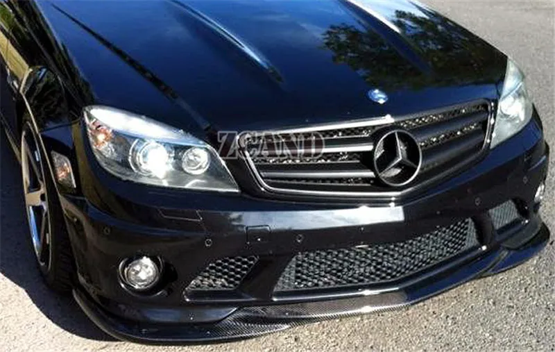 Передний спойлер из настоящего углеродного волокна для Mercedes BENZ W204 c-класс C63 AMG передний бампер 2008-2011
