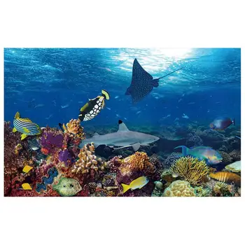 

1pc Decorative Sea Animal Durable Aquarium Background Decals Aquarium Poster Fish Tank Sticker Fish Tank for Decor