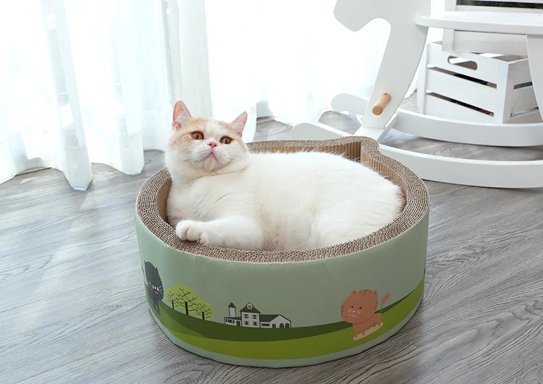 Hoopet Cat Toy Scratching Post Board Cat Bed Toys for Cats Pet Corrugated Interactive Play House Cats Supplies