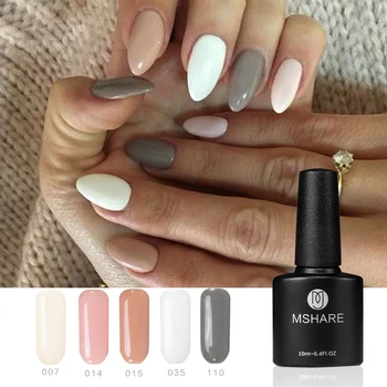 

MSHARE Gel Nail Polish Nude Pink White UV Nail Gel Varnish