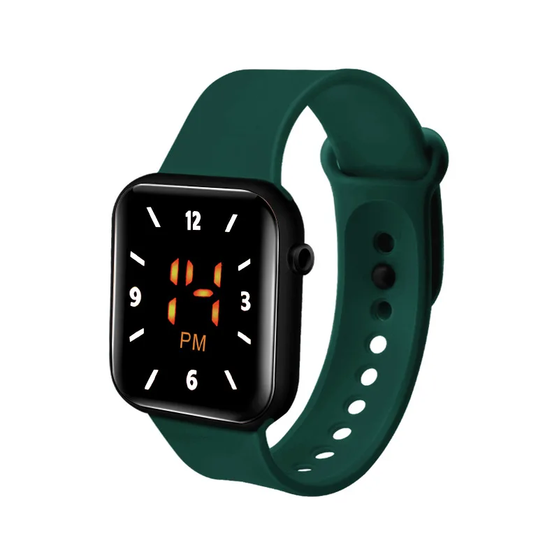 Hot Sales Led Women Men Digital Electronic Watch Fashion Square Dial Silicone Strap Waterproof Clock Men's Sport Watches Relogio 