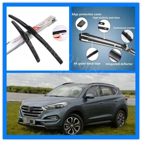 Puou для hyundai Tucson-17 Высокое качество 2 шт передние мягкие резиновые щетки стеклоочистителя ветрового стекла
