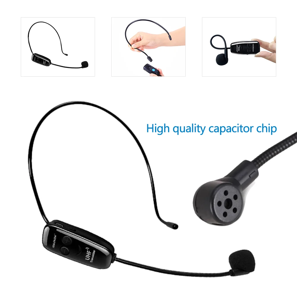 Wireless Microphones Headset, UHF Dual Wireless Mic, 2 Wireless Mics & 1 Receiver, Headset and Handheld 2 In 1 Rechargeable