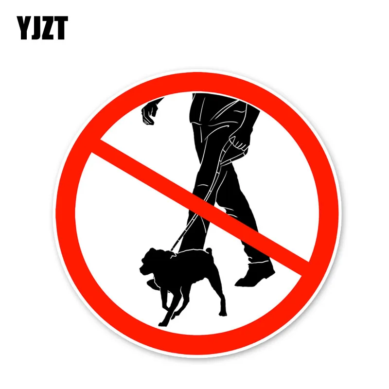 

YJZT 13.2*13.2CM Interesting Ban On Pet Accessories Car Stickers Bumper Car Window C30-0350