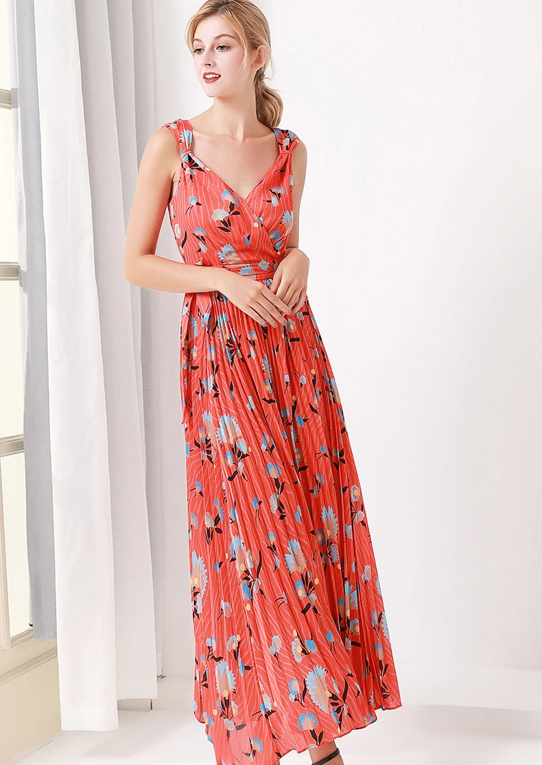 MoaaYina, модное дизайнерское подиумное платье, весна-лето, женское платье с цветочным принтом, пляжные платья на тонких бретелях