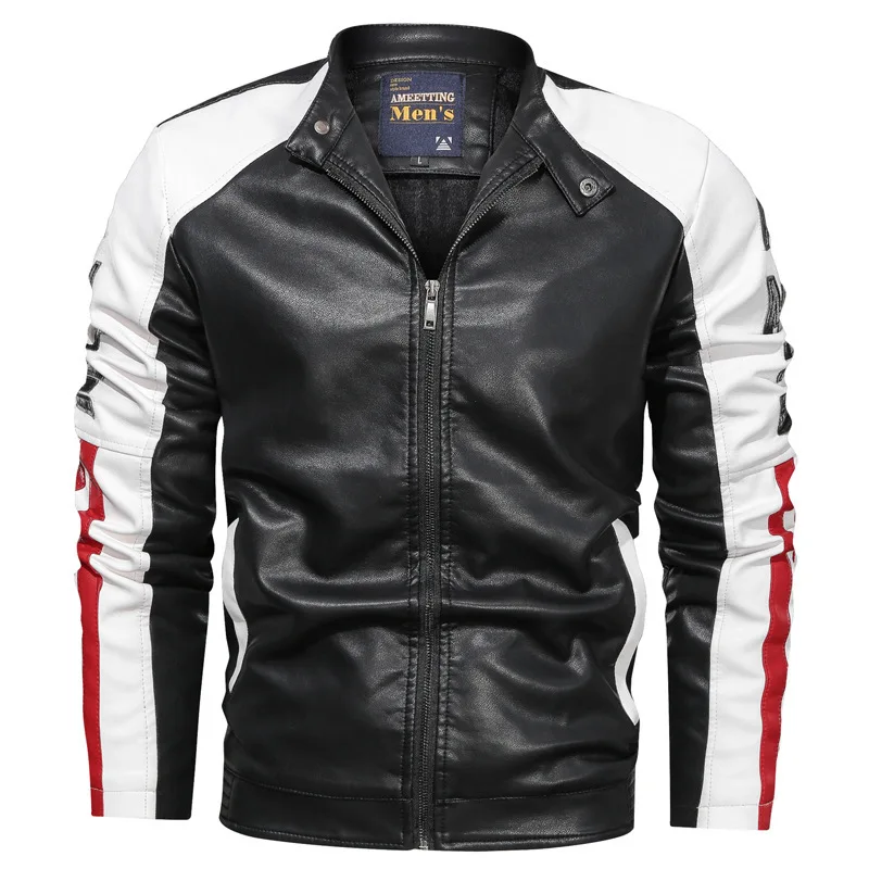 

AKSR 2020 New Men's Jacket Stand Collar PU Leather Jacket Men's Washed Color Slim Coat Casual Large Size M-5XL Biker Jacket
