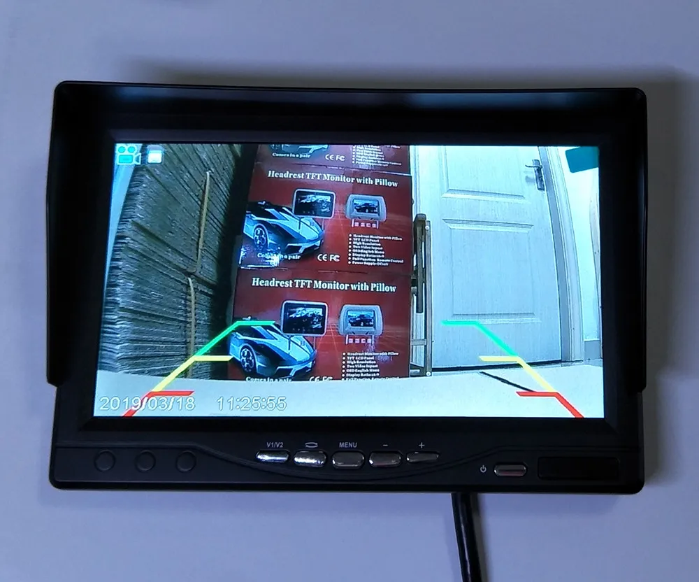 7 дюймов 1024*600 AHD автомобильный монитор IPS 2 сплит-экран Автомобильный монитор заднего вида Автомобильный регистратор DVR передний/камеры заднего вида опционально