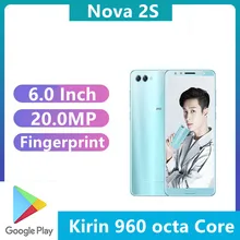 DHL Fast Delivery HuaWei Nova 2S 4G LTE Android Phone 6.0" Full Screen Kirin 960 20.0MP Fingerprint Dual Sim Playstore GPS
