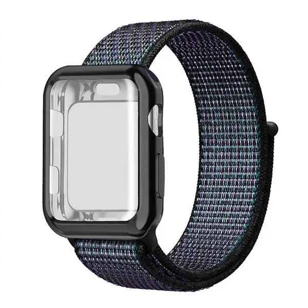 NEW Hyper Grape Чехол+ ремешок для часов Apple watch 5/4 ремешок 44 мм 40 мм iWatch 42 мм 38 мм спортивный нейлоновый ремешок для часов Браслет Apple Watch 3 2 1 - Цвет ремешка: NEW Hyper Grape
