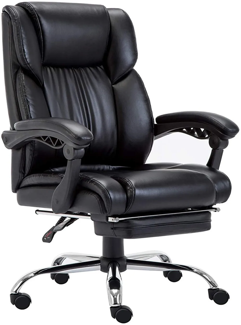

Executive Office Chair with Foldable Upholstered Footrest Ergonomic Computer Chair Adjustable and Reclining Backrest