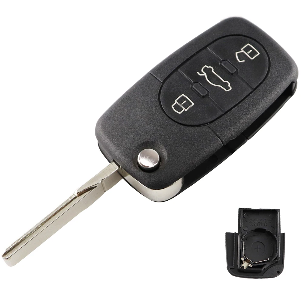 Keyforkesscustodia a 2 pulsanti per telecomando con chiave a conchiglia per Audi TT A2 A4 A6 A8 TT Quattro portachiavi pieghevole CR1620/CR2032 - H0e438770235c4ce1a698e6c7401021e3Q