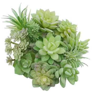 

Artificial Succulent Pant Flocked More Meat Imitation Flowers Head Plug Accessories Artificial Plant Fleshy Green Vegetation