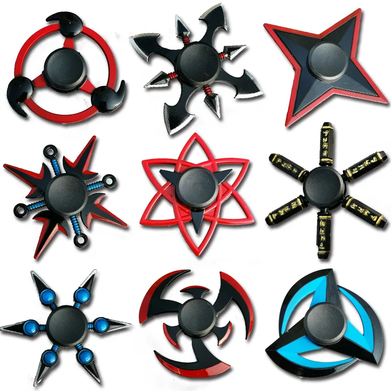 Spinner créatif Spinner Tri Spinner en alliage de Zinc NARUTO Ninja Shuriken Sharingan main Spinner doigt anti-Stress jouets pour enfants