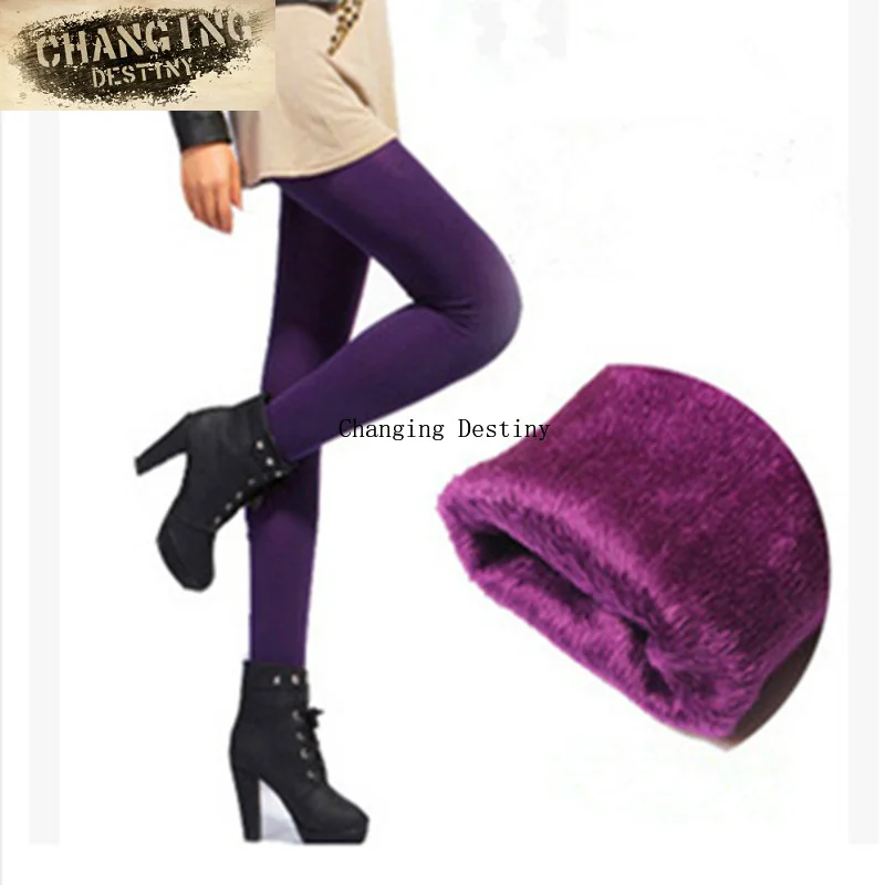 

Winter Women's Trousers Warm Breathable Pants Female Fashion Elastic Plus Velvet Thick Pearl Cashmere