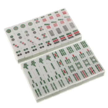 

Green Mini Travel Set Mini Mahjong Foldable for Party Playing Toy Table Game
