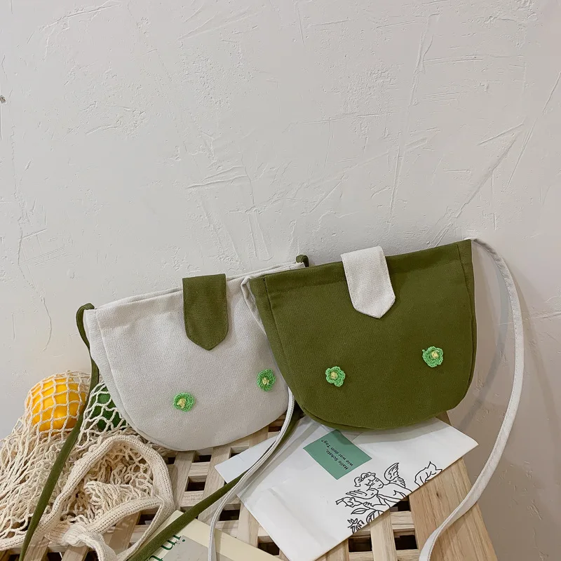 Micro for Women’s Canvas Handbag New Style Women's Messenger Bag Versatile Japanese Style Leisure Bag WOMEN'S Bag Flower Backpac