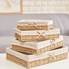 Woven Storage Baskets Metal and Rattan Organizer Storage Boxes with Cotton Lining Clothes Organizer Basket Bedroom Accessories 1