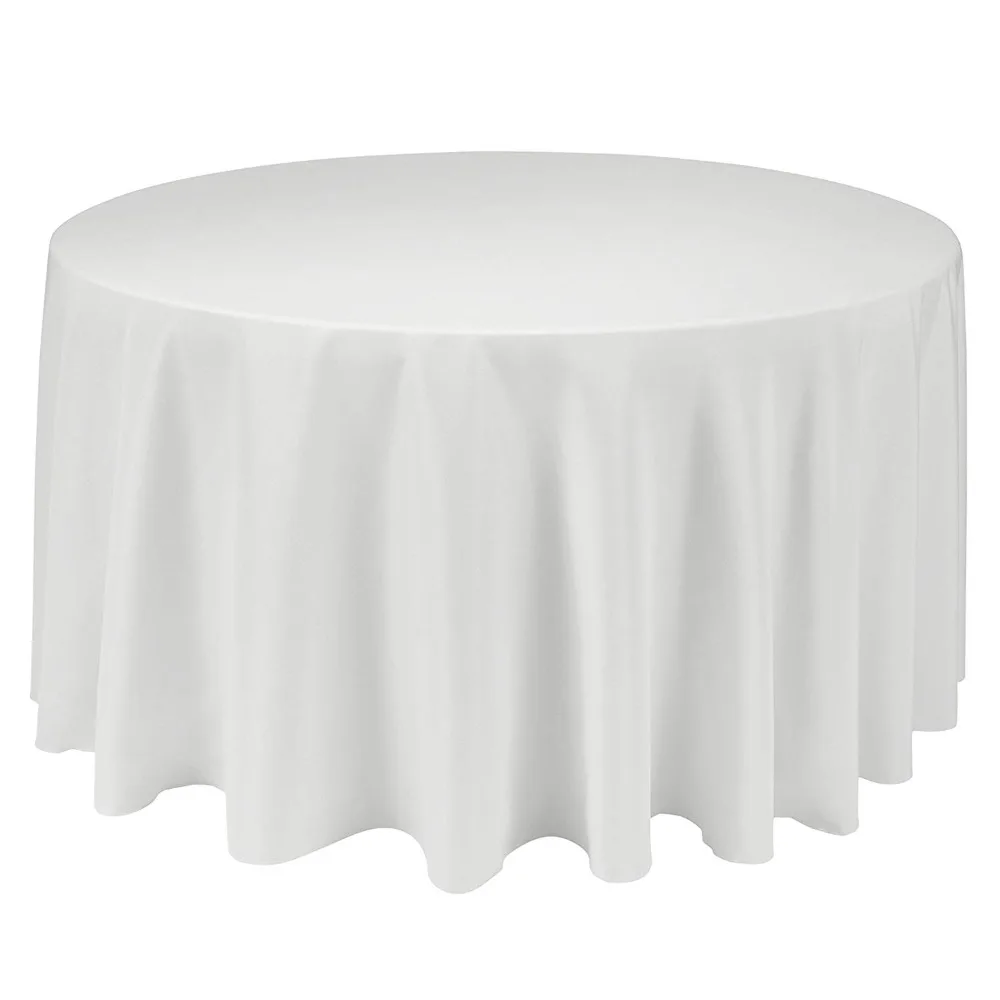圆形涤纶象牙白色桌布