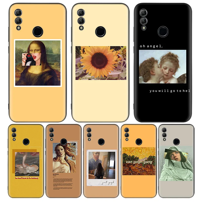 Художественный эстетический черный чехол Ван Гога для Huawei Y9 Y5 Y6 Y7 2019 Honor 10 9 Lite 9X 8X 8S