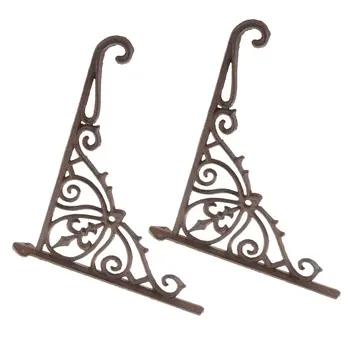 

2pcs Heavy Duty Cast Iron Vintage Antique Style Floating Shelf Bracket Garden Braces Rustic Shelf Bracket Home Decoration L