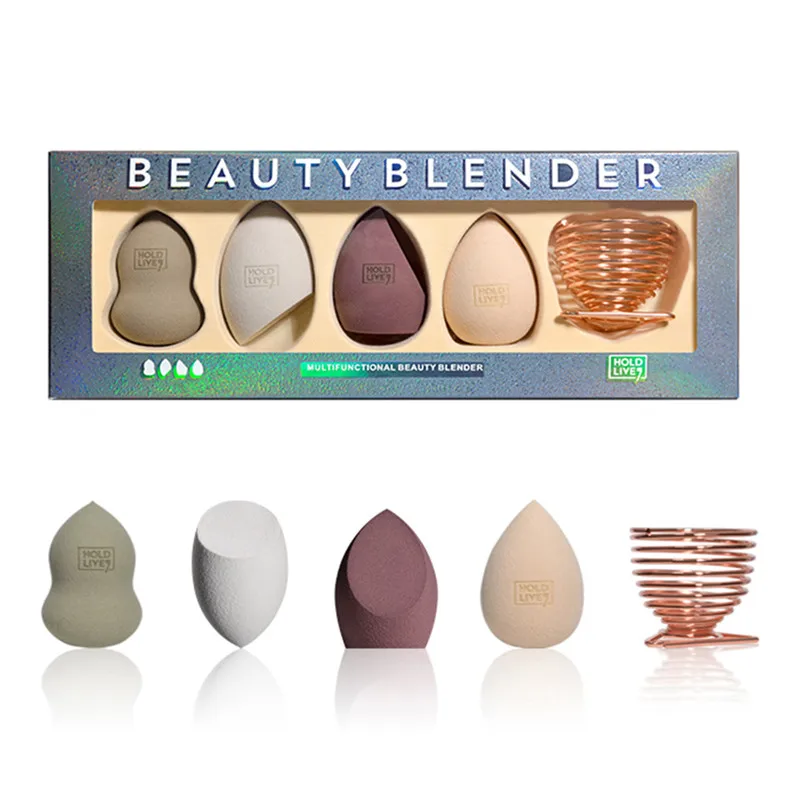 

4PC+1PCMagic Heart Beauty Makeup Egg Natural Clothes Transparent Card Powder Soft and Delicate Powder Puff Gift Perfect Package