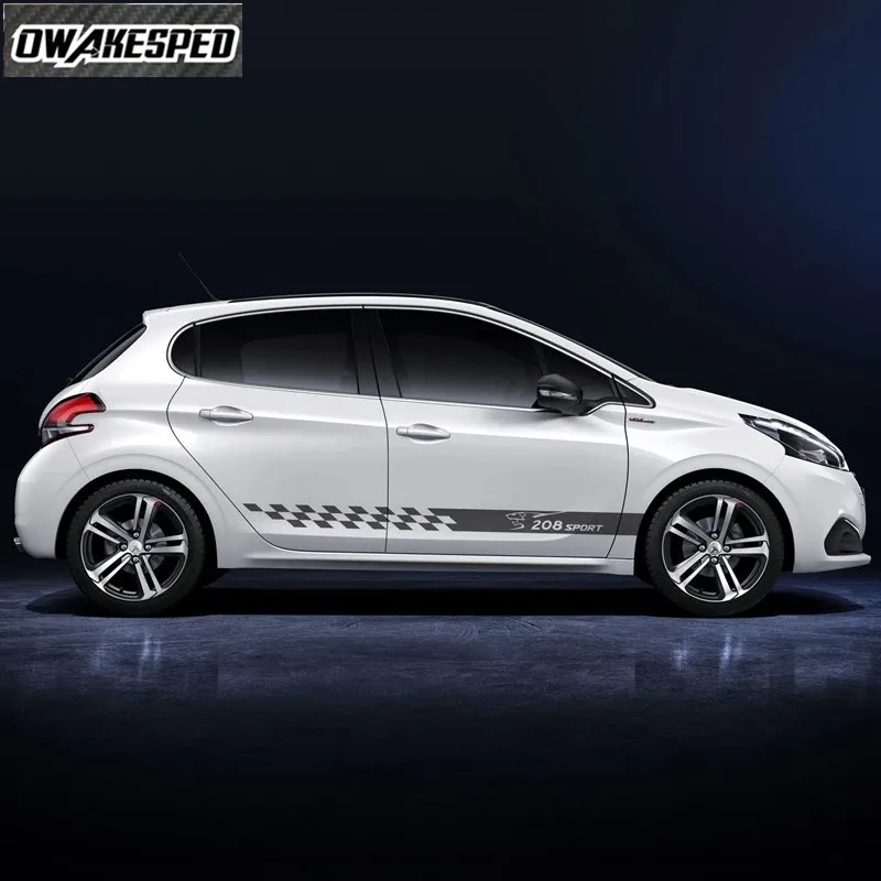 車ドアスカートステッカー両側車体装飾ビニールデカールプジョー8 3 5ドア12 スポーツストライプ Aliexpress 自動車 バイク