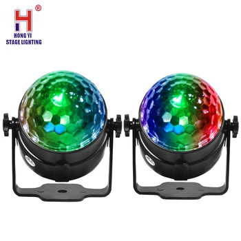 

Dj Lighting Led Strobe Light RGB Mini 3W Led Crystal Magic Ball Stage Lights Effect Dj Equipment With Remote Control(2Pcs/Lot)