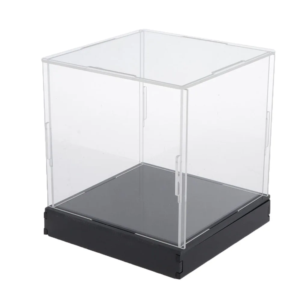 Display Case Clear Acrylic Showcase Dustproof Protective Box Cube with Base for Action Figure, Car Automovile Model