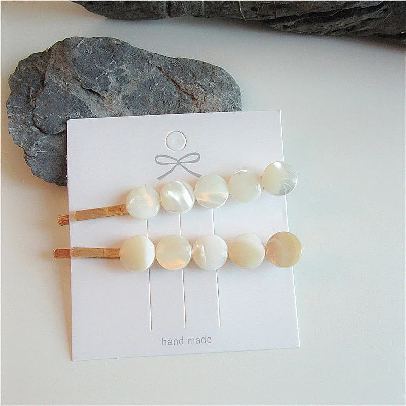 Fashion Baroque Pearl Hair Clip Irregular Shell Elegant Jewelry Natural Shell Mother of Pearl Hair Clips Barrette Stick Women